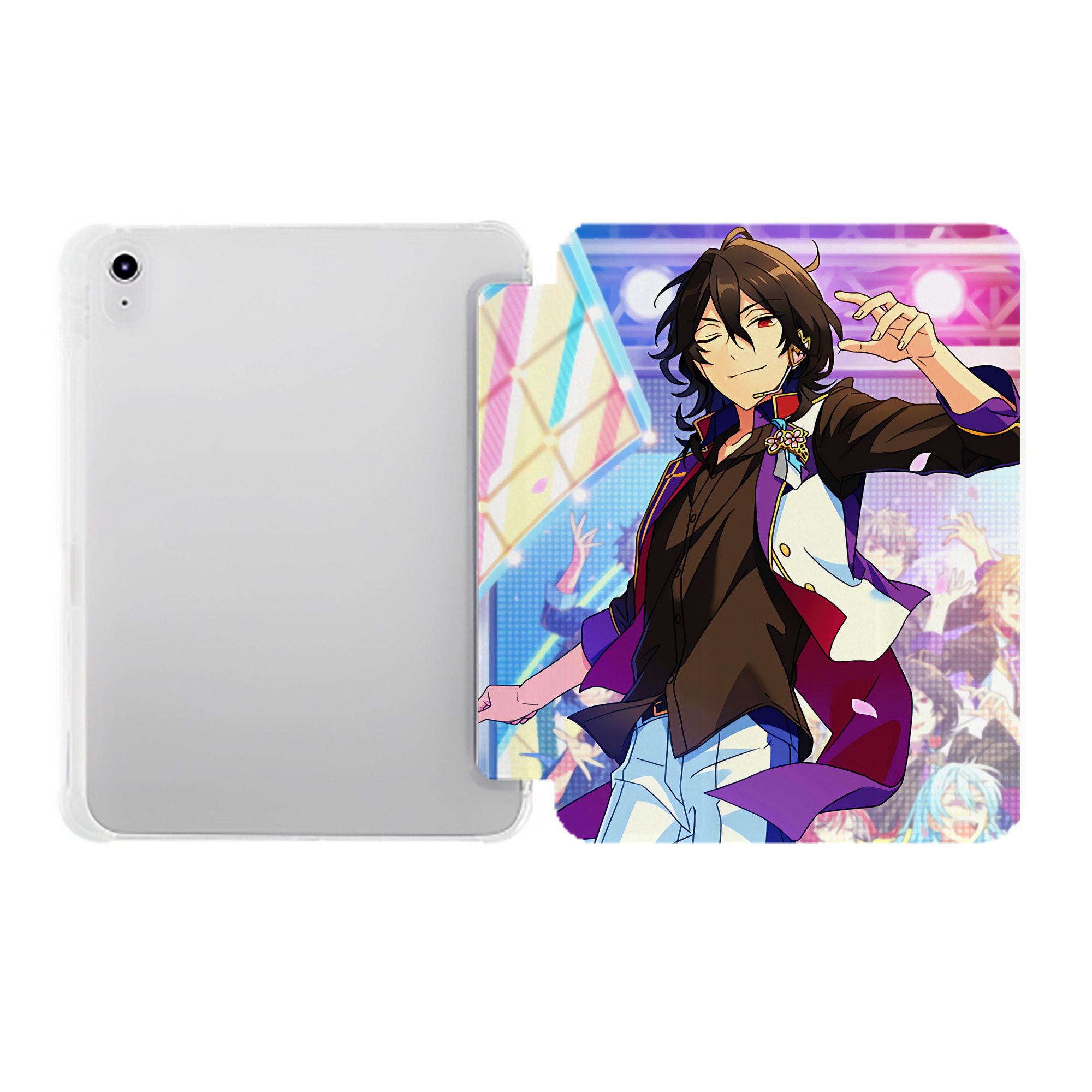 （画像用） あんさんぶるスターズ! Ensemble Stars IPad ケース ペン収納付き 三つ折りスタンド PUレザー×シリコン 対応機種9.5/10.5/10.9インチ